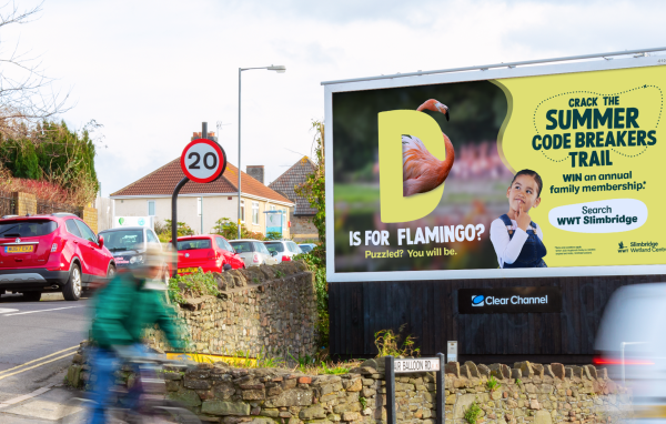 Billboard advert on busy road