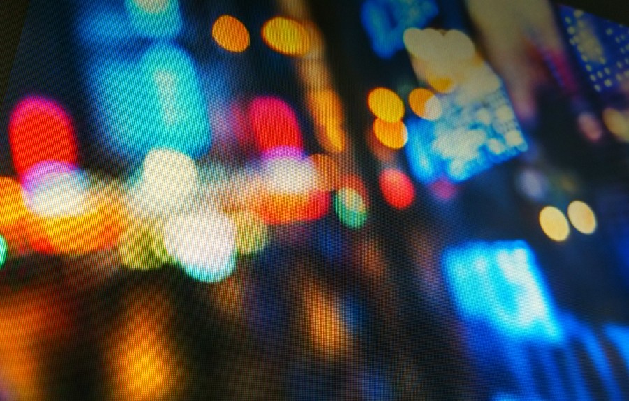 Blurred street lights